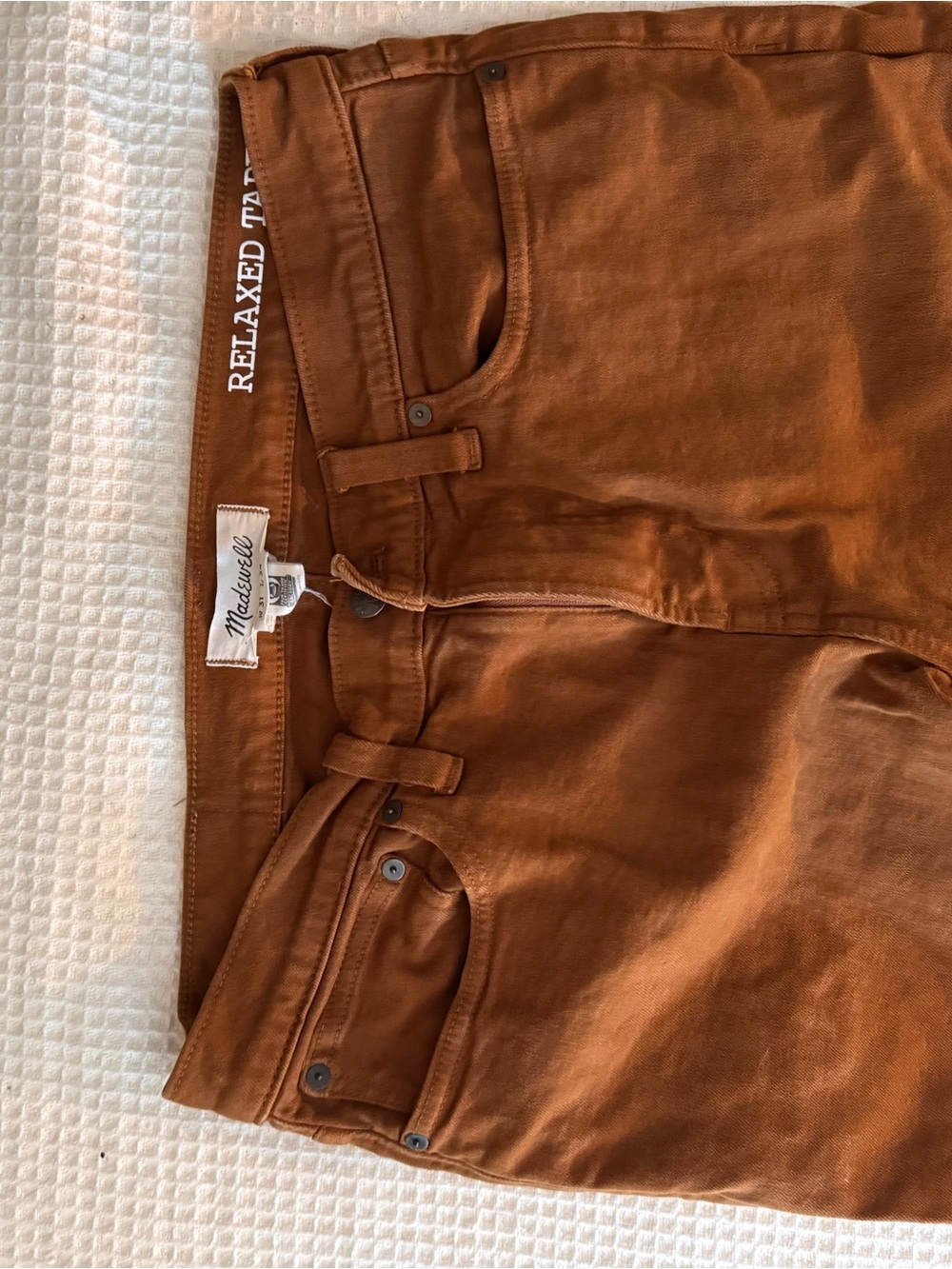 Madewell Men's Relaxed Jeans in Warm Rust